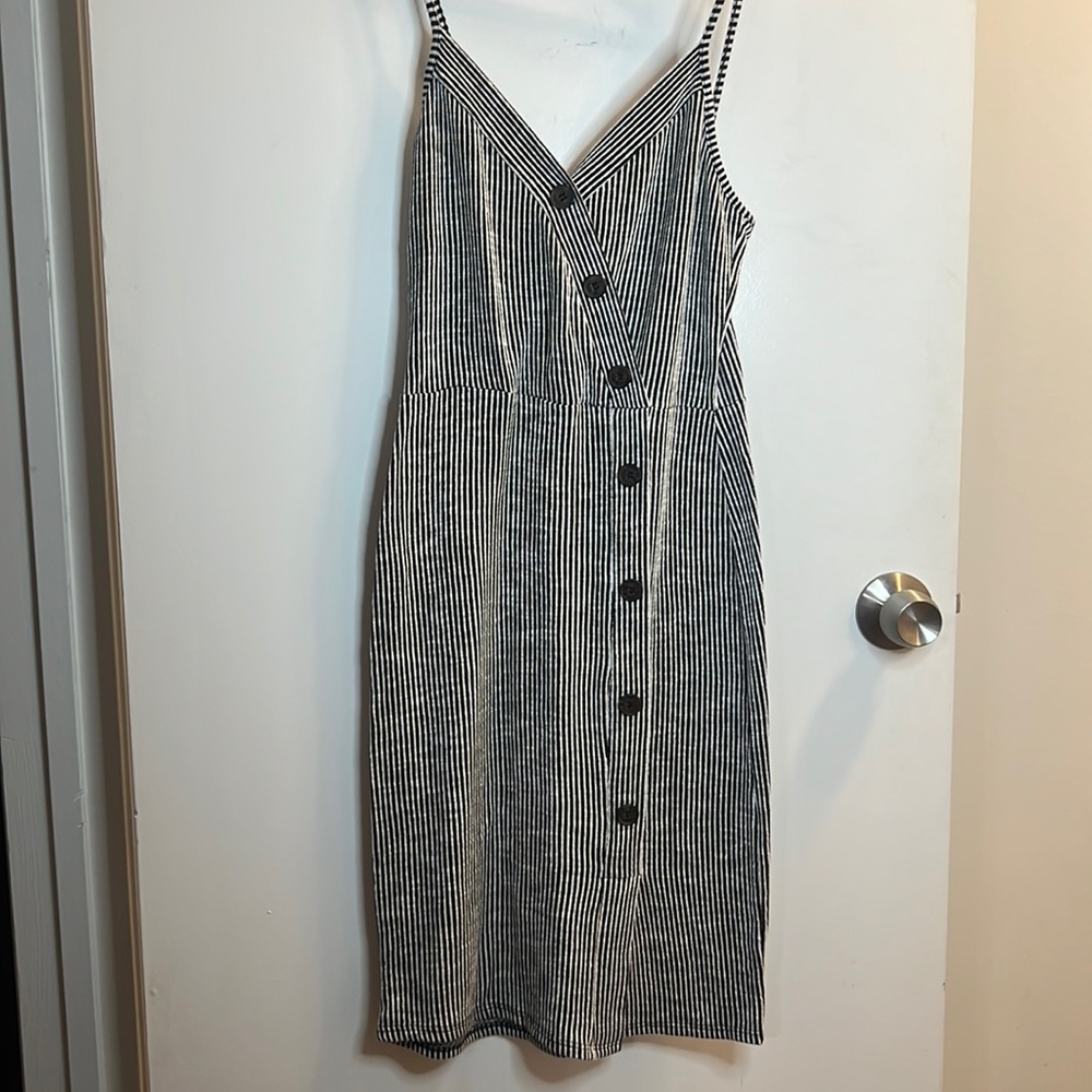 Medium/Large black & white striped dress